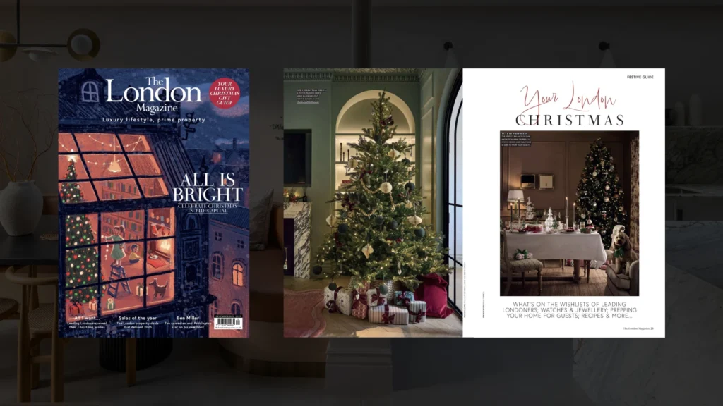 Lion House by Project London featured in The London Magazine Christmas issue with festive interior styling