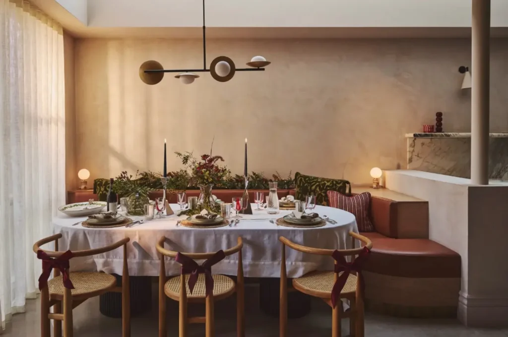 Festive dining table styling by Project London featured in The Times Christmas interiors guide