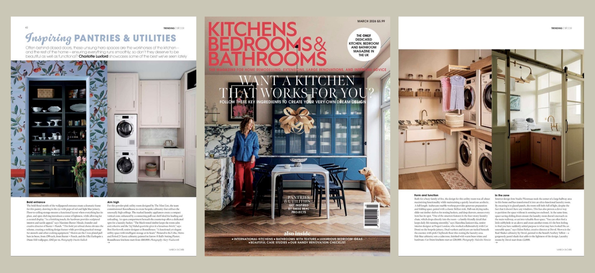 Kitchens Bedrooms & Bathrooms magazine March edition featuring Project London luxury home design